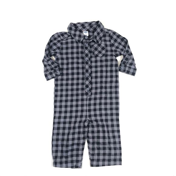 OLD NAVY PLAID ROMPER SIZE 6/12M - Picture 1 of 2